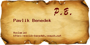 Pavlik Benedek névjegykártya